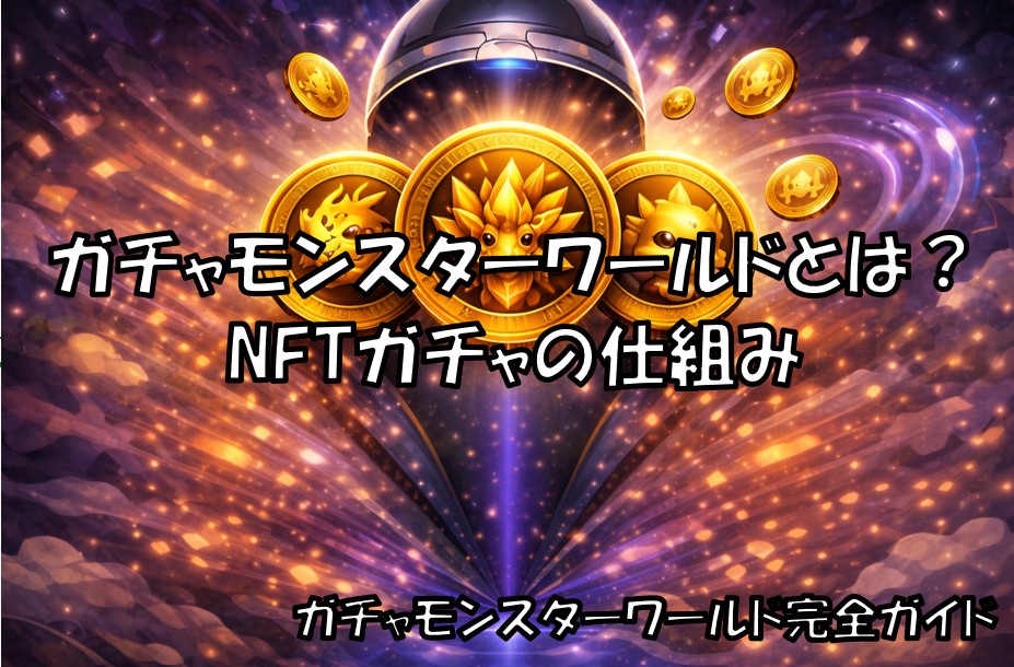 ガチャモンスターワールドのNFTガチャの仕組みを解説した記事のサムネイル画像